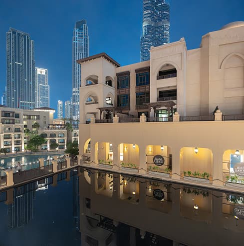 Dubai skyline view from a residence balcony